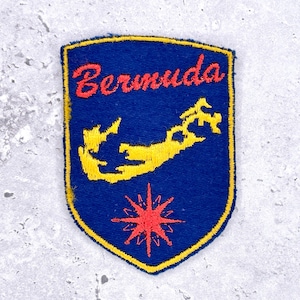 Vintage Bermuda Patch • Tropical Island Travel Souvenir • Sew-On Badge