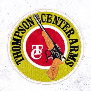 Patch vintage da Thompson Center Arms • TC Firearms Caça Tiro • Costurável NOS