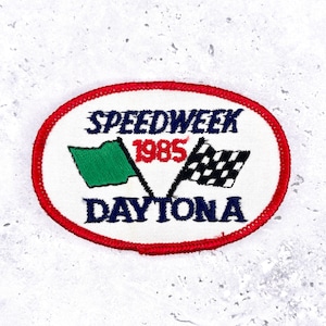 ヴィンテージ 1985 デイトナ スピードウィーク パッチ • NASCAR レース記念品 • アイロン接着