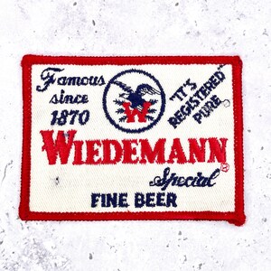 Vintage Wiedemann Fine Beer Patch • 80-tals Kentucky-reklam • Strykbar NOS