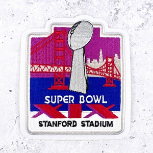 Vintage Super Bowl XIX Patch • 1985 NFL 49ers Dolphins 19