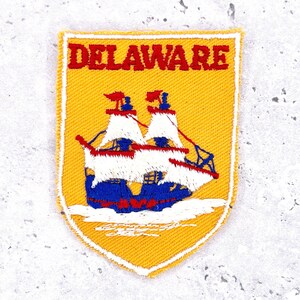 Vintage Delaware Patch • State Travel Souvenir Kalmar Nyckel • Sew-On Badge NOS