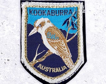 Vintage Kookaburra Patch • Australia Travel Souvenir • Sew-On Badge
