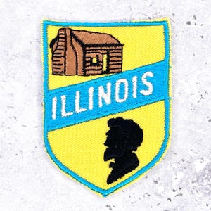 Vintage Illinois Patch • State Travel Souvenir Abe Lincoln • Sew-On Badge NOS