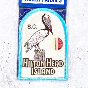 Vintage Hilton Head Island Patch • South Carolina Pelican Souvenir • Iron-On NOS