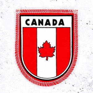 Vintage Canada-patch • Souvenir Canadese vlag esdoornblad • Opnaaien