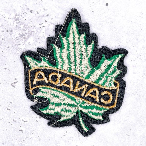 Vintage Canada Patch • Green Maple Leaf Canadian … - image 2
