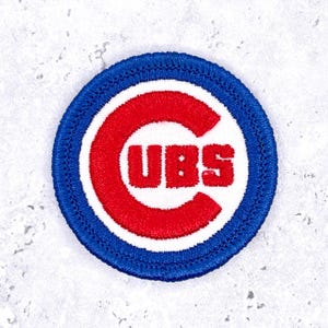Vintage Chicago Cubs Aufnäher • MLB Classic C Baseball-Logo • 5 cm Aufbügeln (NOS)