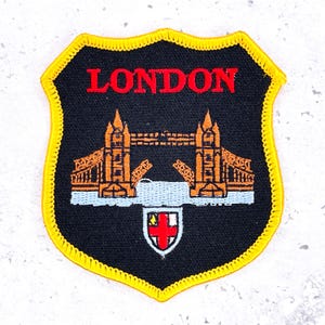 Vintage London Patch • Tower Bridge England Wappen Souvenir • Aufnäher NOS