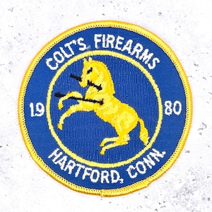 Vintage Colt Firearms Patch • Hartford Connecticut 1980 Gun Manufacturer