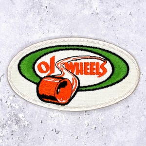 Vintage OJ Wheels Patch • 70s 80s Santa Cruz Skateboarding • Sew-On NOS