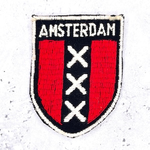 Vintage Amsterdam Patch • Netherlands Triple X City Symbol • Sew-On