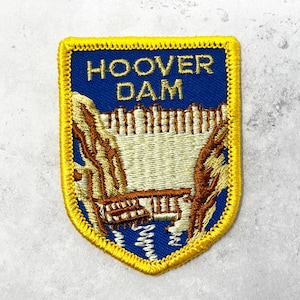 Vintage Hoover Dam Patch • 80s Nevada Lake Mead • Tourist Souvenir NOS