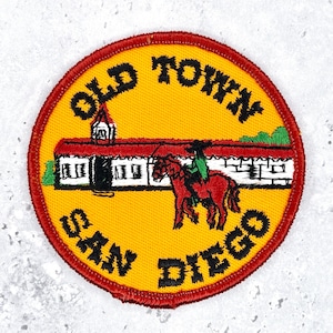 Vintage Old Town San Diego Patch • California Wild West Souvenir • Iron-On NOS