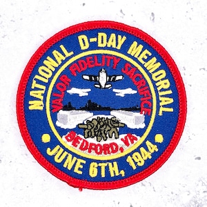 Vintage National D-Day Memorial Patch • June 6th Bedford Virginia WWII NOS