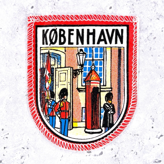 Vintage Copenhagen Patch • Kobenhavn Denmark Royal Guard Souvenir • Sew-On NOS