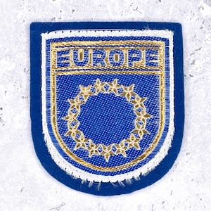 Vintage Europe Patch • European Union Flag • Woven Felt Sew-On Badge