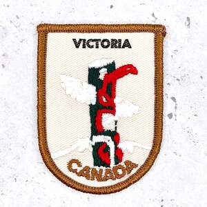 Vintage Victoria-patch • Totempaal Brits-Columbia, Canada • Opnaaien NOS