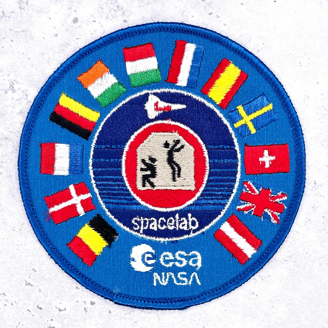 Vintage ESA NASA Spacelab Patch • European Space Agency World Flags • 4 ...