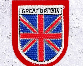 Vintage Great Britain Patch • United Kingdom UK Union Jack • Felt Sew-On Badge