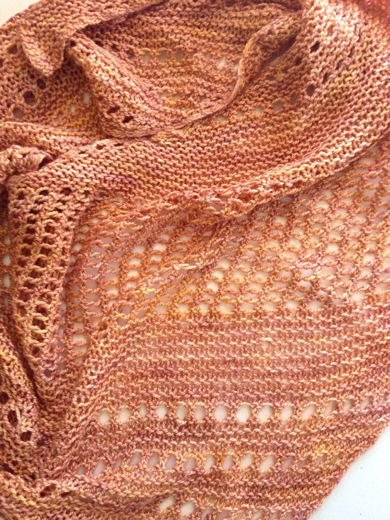 Asymmetrical Knit Boomerang Scarf Hand Dyed Silk Wool Blend Etsy