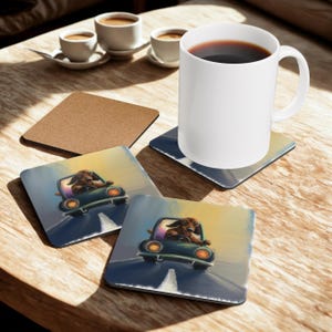 Funny Dachshund Dog Coaster Set Quirky Pet Lover Gift Pet Lover Home Decor Animal Lover Pet Housewarming Patio Pet Beverage Set Gift
