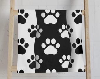 Paw Print Hand Towel: Dog Lover Gift, Pet Kitchen Decor