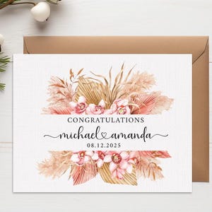 Personalized Wedding Card: Custom Congratulations, Kraft Envelope