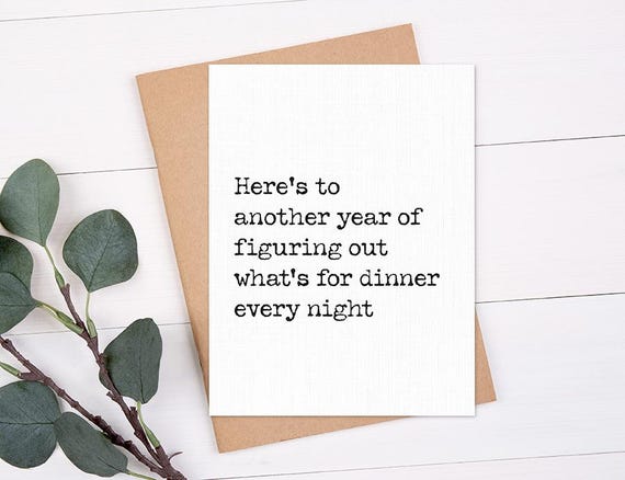Figuring Out Dinner Relationship Humor Card, Funny Love Card, Funny Anniversary Card