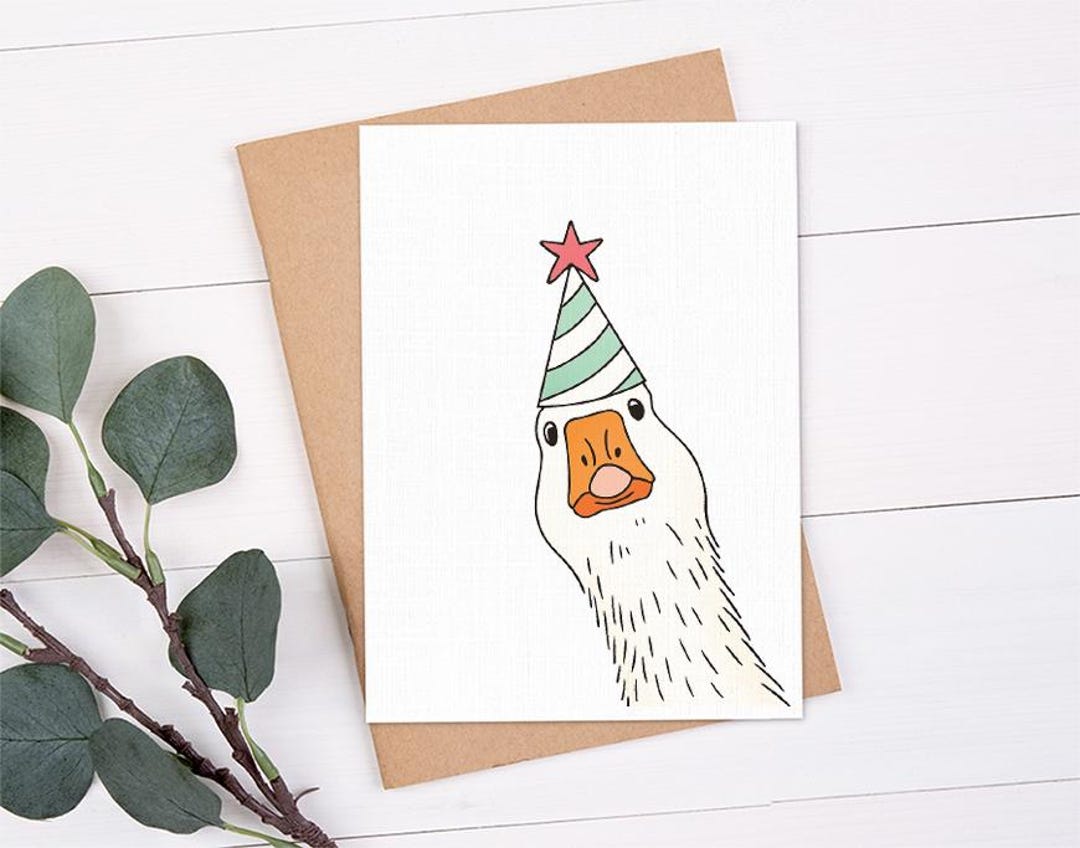 Funny Silly Goose Birthday Card, Birthday Card for Friend, Humorous ...