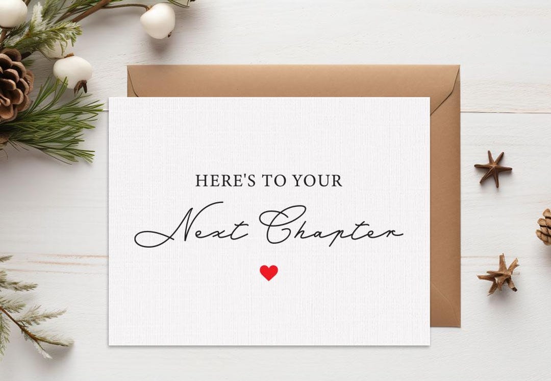 Here's to Your Next Chapter Card, New Job Card, Funny Leaving Work Card ...