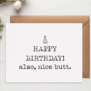 Also, Nice Butt Card | Funny Birthday Card For Boyfriend | Girlfriend Birthday Card | Nice Butt Greeting Card | Gift For Boyfriend