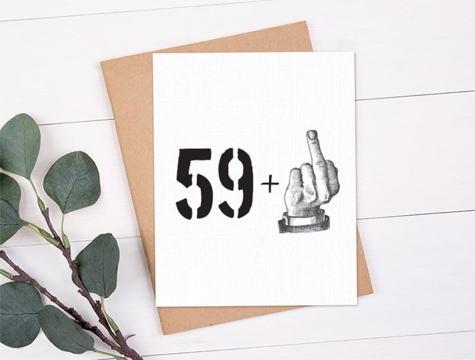 Funny 60th Birthday Card, 59+1 Gag Card, Rude 60th Joke Pun, Happy 60th ...