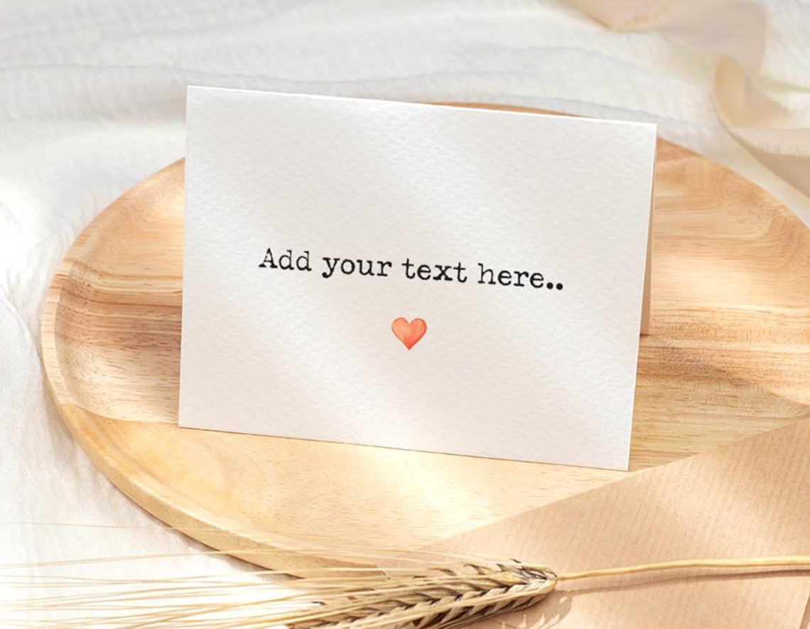 Custom Text Card, Own Text Card, Personalized Greeting Card, Quote Card ...