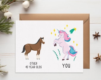 Funny 40th Birthday Card, Happy 40th Birthday Card, Turning 40 Rude Birthday Card, Other 40 Year Olds You