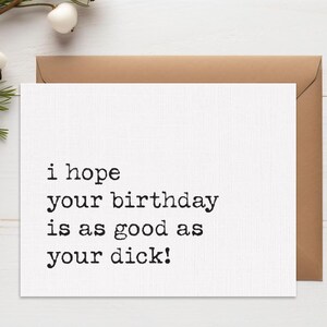 I hope your birthday Card, Dirty Birthday Card, Funny Birthday Card for husband, Boyfriend Birthday Card,  Naughty Birthday Card For Husband