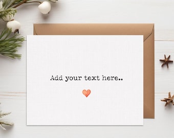 Custom Text Card, Own Text Card, Personalized Greeting Card, Quote Card