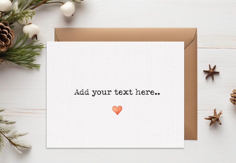 Custom Text Card, Own Text Card, Personalized Greeting Card, Quote Card ...