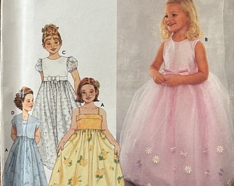 Little girls, vintage special occasion dress pattern 9147 by simplicity uncut