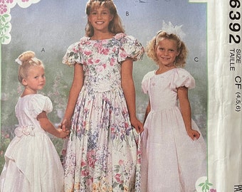 Vintage McCall’s girls special occasion dress pattern 6392 by designer Alicyn