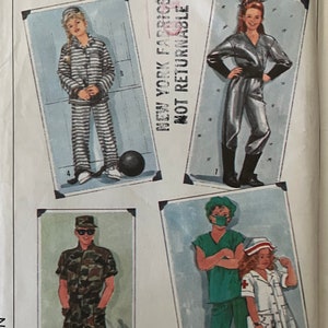 Adult army, nurse, doctor, prisoner, and spaceman costume pattern 8890 by simplicity Uncut