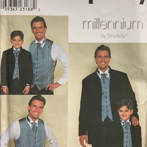 Vintage Butterick men’s and boys formal jacket, vest and ascot Pattern 8808 Uncut