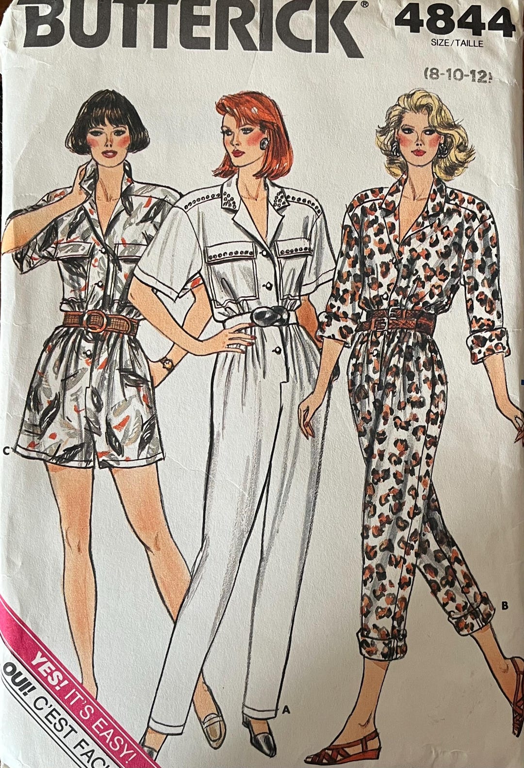 On Trend Vintage Butterick Jumpsuit Pattern 4844 Uncut - Etsy