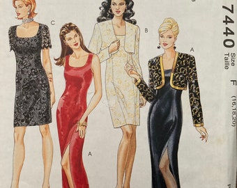 Sexy McCall’s special occasion dress and bolero Pattern 7440 uncut