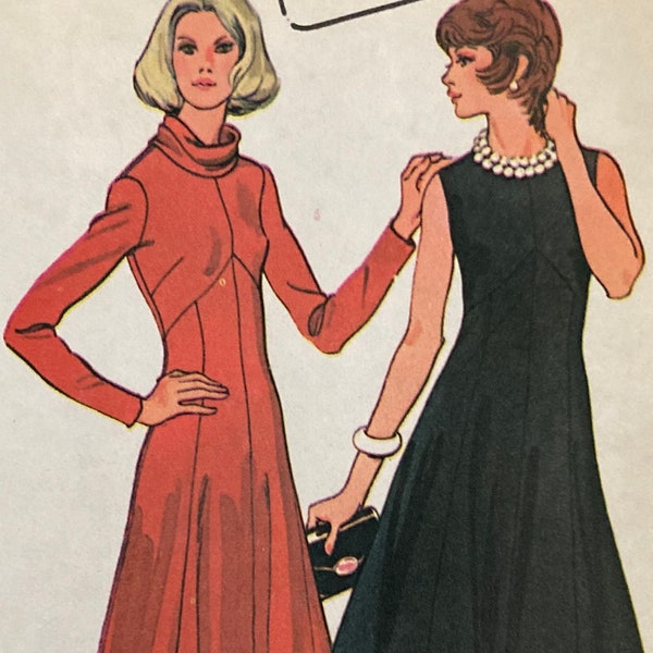 Vintage McCall’s Fit and flare modest or sleeveless dress pattern 3830 uncut