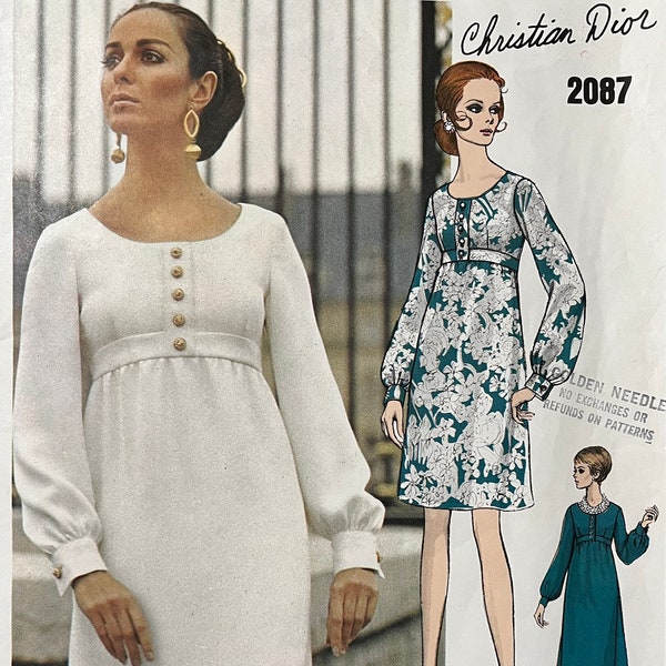 Vintage Vogue Paris original dress pattern 2087 by Christian Dior