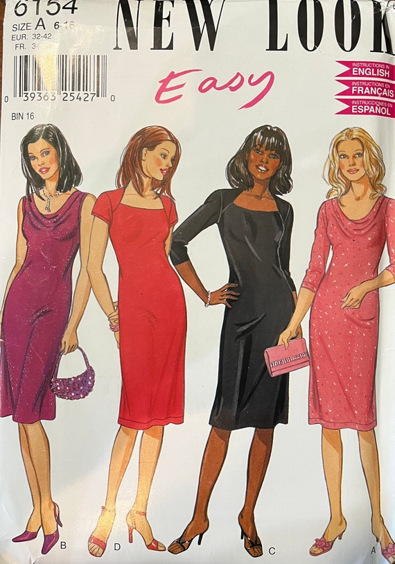 Classic Pull Over Knit Dress New Look Pattern 6154 Uncut - Etsy