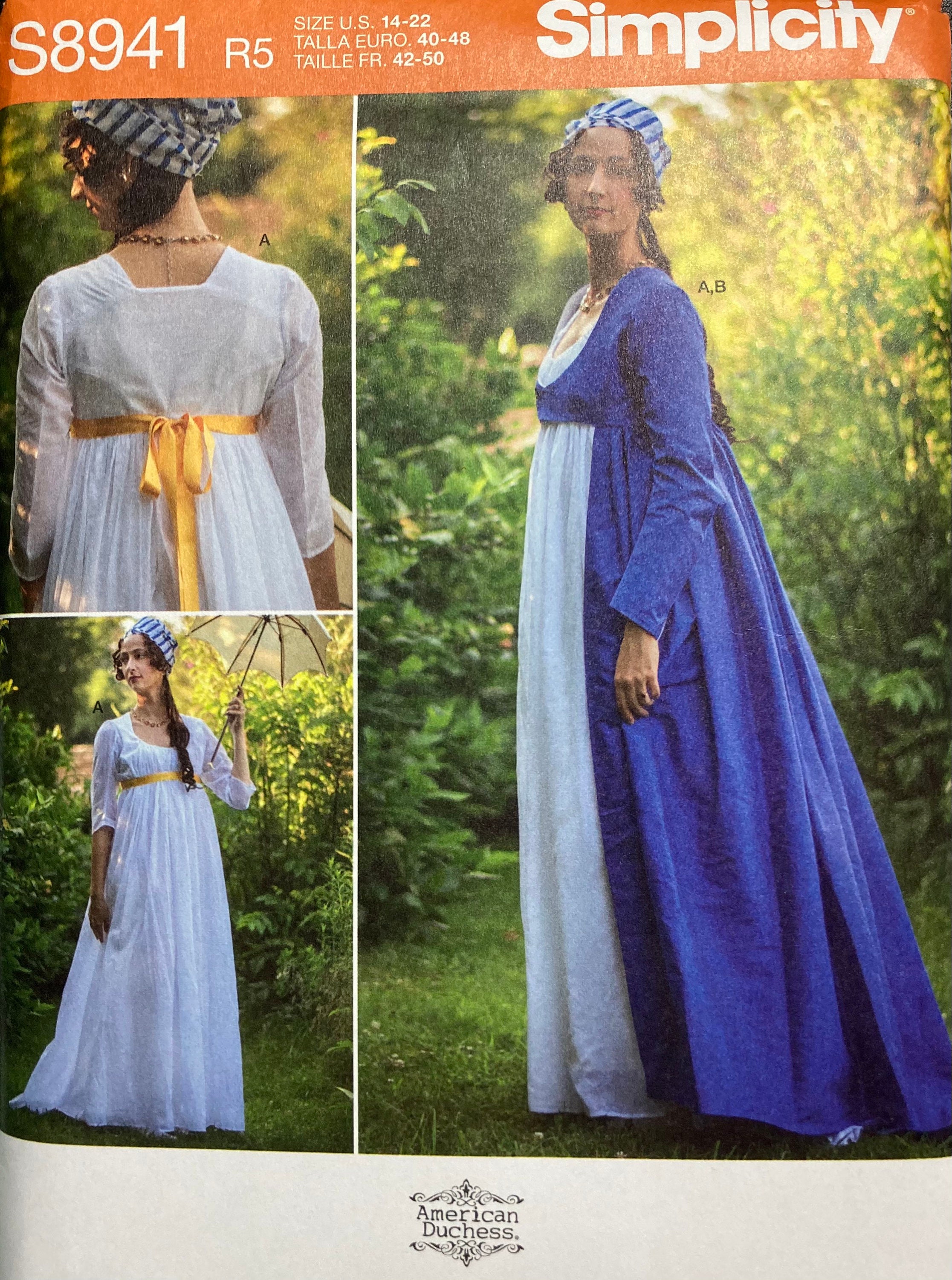 Pride and prejudice style day dress Simplicity costume pattern Etsy