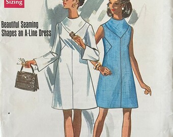 Vintage Butterick, a line mod style dress pattern 5301 uncut