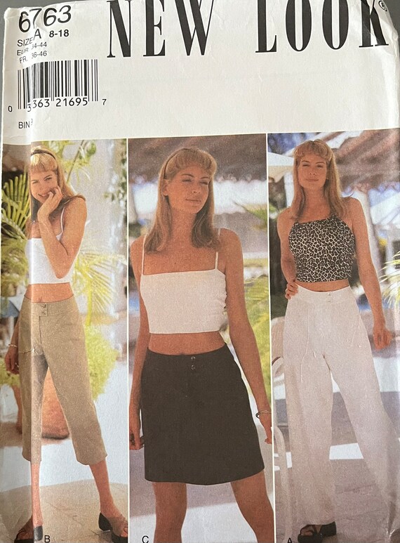 Vintage NEW LOOK Skirt and Pants Pattern 6763 Uncut